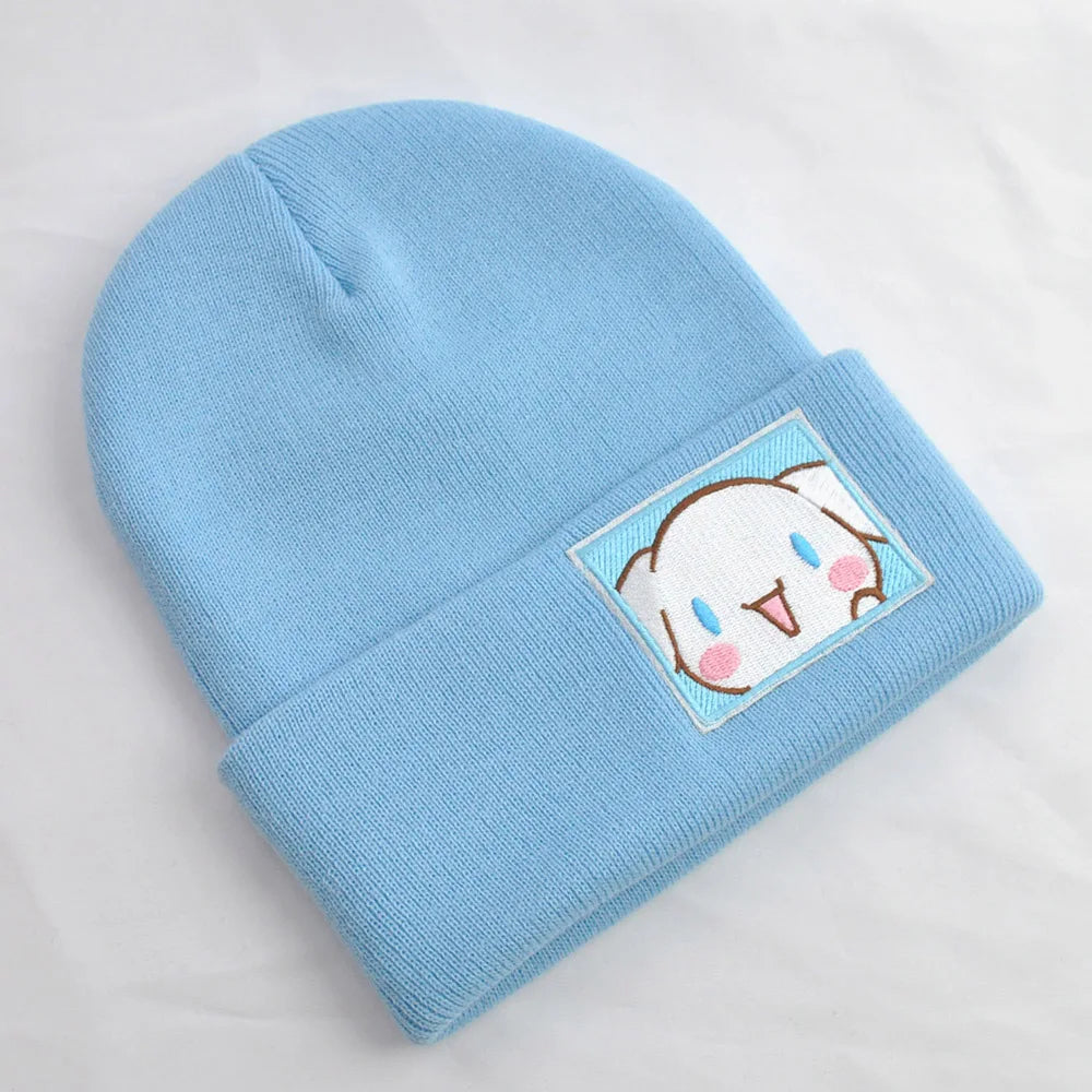 Hello Kitty Kuromi Knitted Hats Melody Cinnamoroll Couple Stuff Beanie Winter Keeps Student Warm Winter Cap Bonnet Female