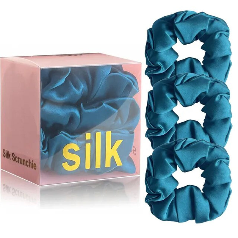 1 Box 100% Pure Mulberry Silk Hair Scrunchies Silk Hair Ties Hairbands Skinny Scrunchies Ponytail Holders Hair Care Accessories