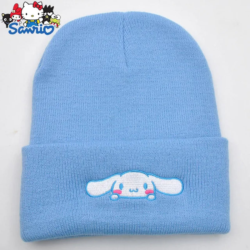 Hello Kitty Kuromi Knitted Hats Melody Cinnamoroll Couple Stuff Beanie Winter Keeps Student Warm Winter Cap Bonnet Female