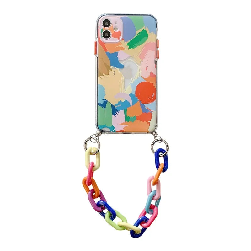 Colorful Chain Graffiti Bracelet Phone Case