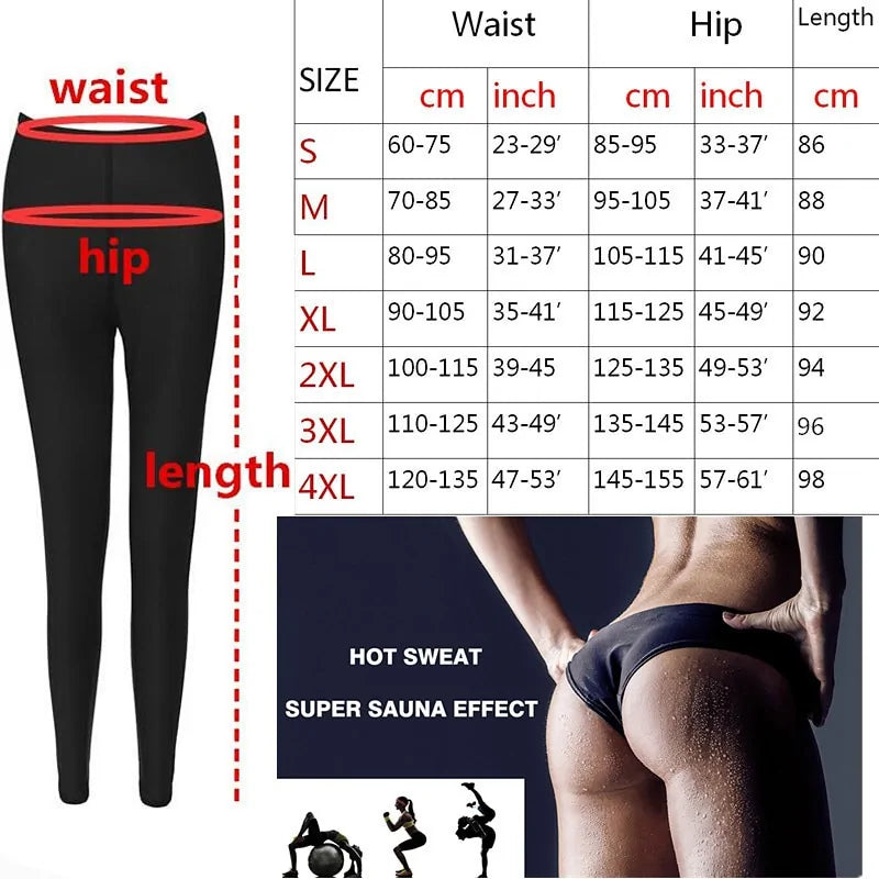 Women's Silver Ion Coating Thermo Pants: Slimming Sauna Suits