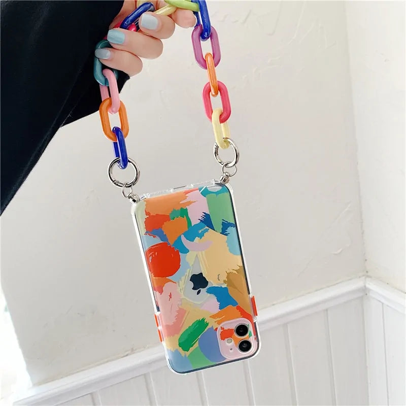 Colorful Chain Graffiti Bracelet Phone Case