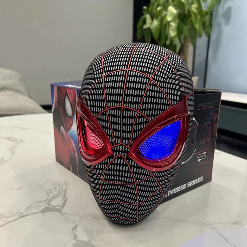 Spiderman No Way Home Headgear Cosplay Moving Eyes Mask Spider Man 1:1 Remote Control Elastic Mask Toys for Adults Kids Gift