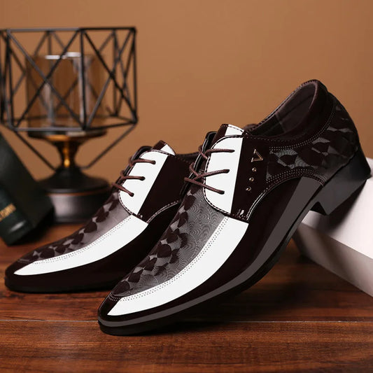 2019 Office Men Dress Shoes Men Formal Shoes Leather Luxury Fashion Groom Wedding Shoes Men Oxford Shoes Dress 38-48 Pointed Toe