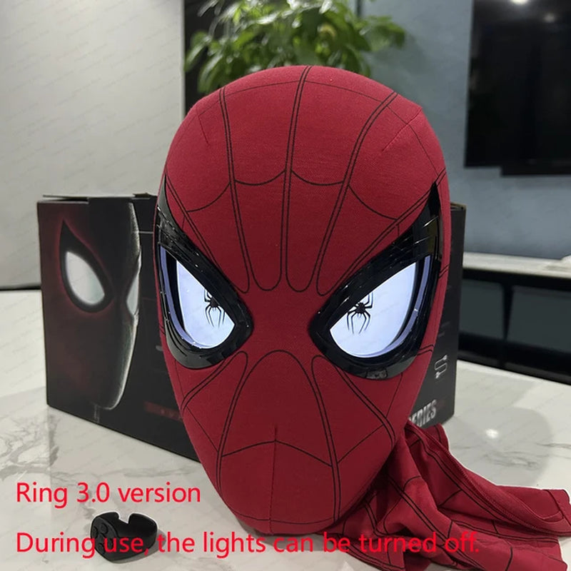 Spiderman No Way Home Headgear Cosplay Moving Eyes Mask Spider Man 1:1 Remote Control Elastic Mask Toys for Adults Kids Gift