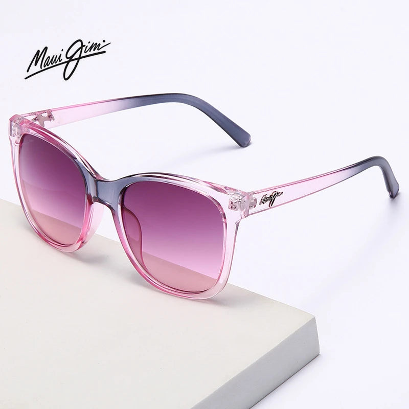 Maui Jim New Vintage Square Sunglasses Woman Classic Retro Gradient Mirror Frameless Sun Glasses Female