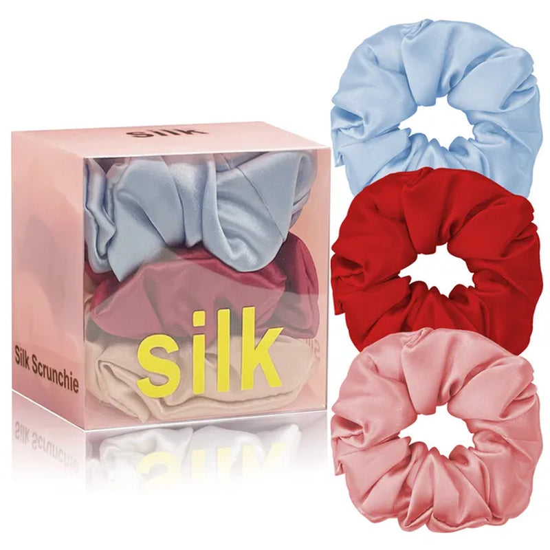 1 Box 100% Pure Mulberry Silk Hair Scrunchies Silk Hair Ties Hairbands Skinny Scrunchies Ponytail Holders Hair Care Accessories