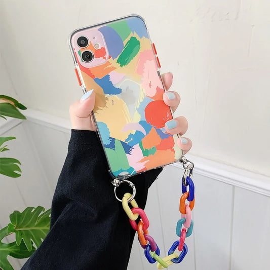 Colorful Chain Graffiti Bracelet Phone Case