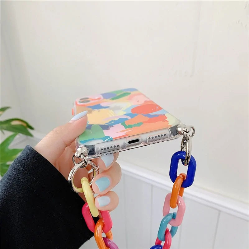 Colorful Chain Graffiti Bracelet Phone Case