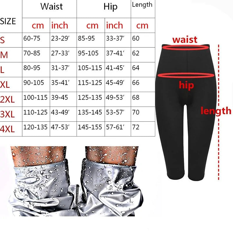 Women's Silver Ion Coating Thermo Pants: Slimming Sauna Suits